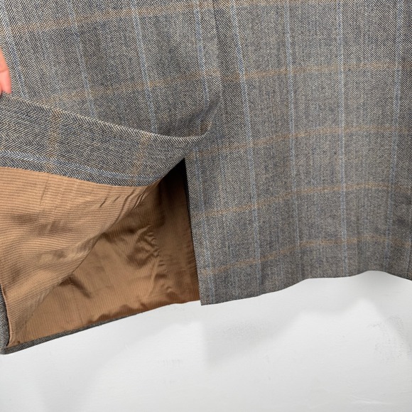 Loro Piana Cashmere Sport Coat Blazer Men 44L Gray Beige Check Manzoni 2 Btn - Picture 6 of 15